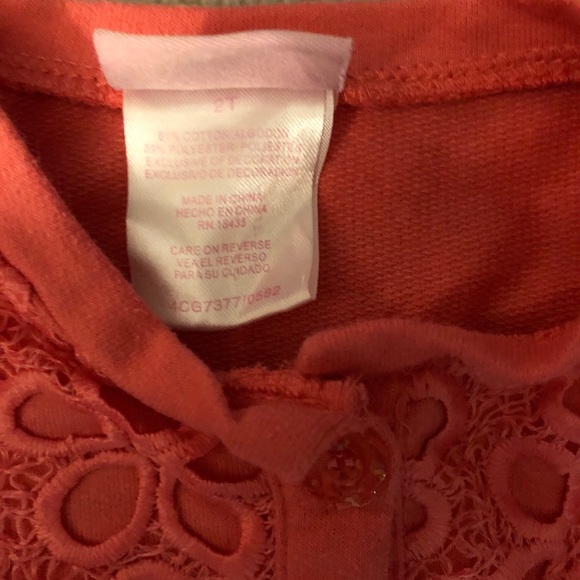 Nannette, coral, girls sz 2T cardigan - Picture 5 of 5